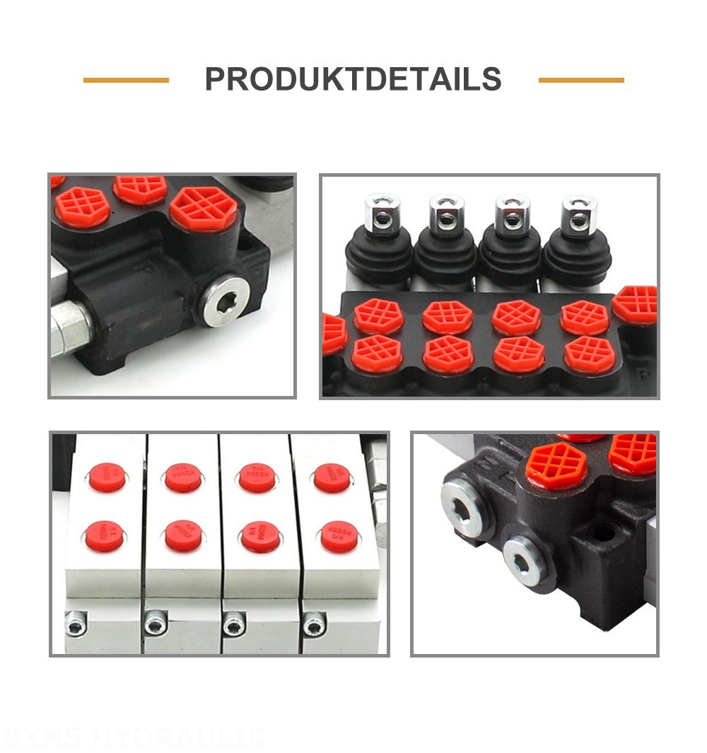 P40 Hydraulisch und manuell 4 Steuerkolben Monoblock-Wegeventil